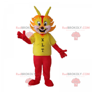 Mascotte de dragon visage enflamme - Redbrokoly.com