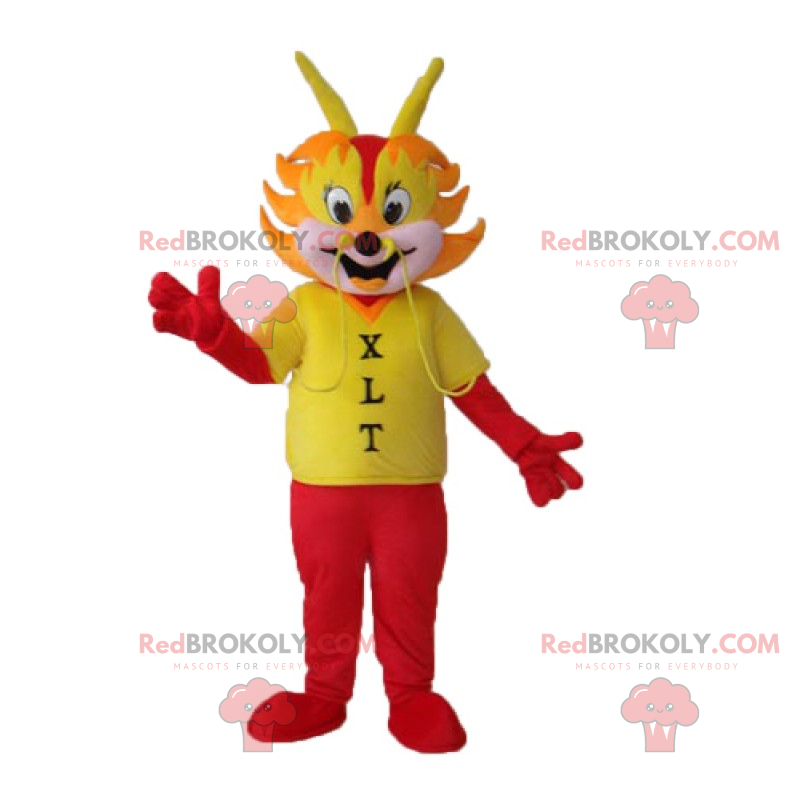 Dragon maskot ansigt antænder - Redbrokoly.com