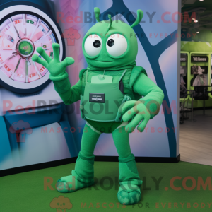 Green Spider mascot costume...