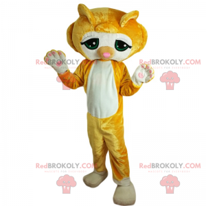 Katachtige mascotte met grote groene ogen - Redbrokoly.com