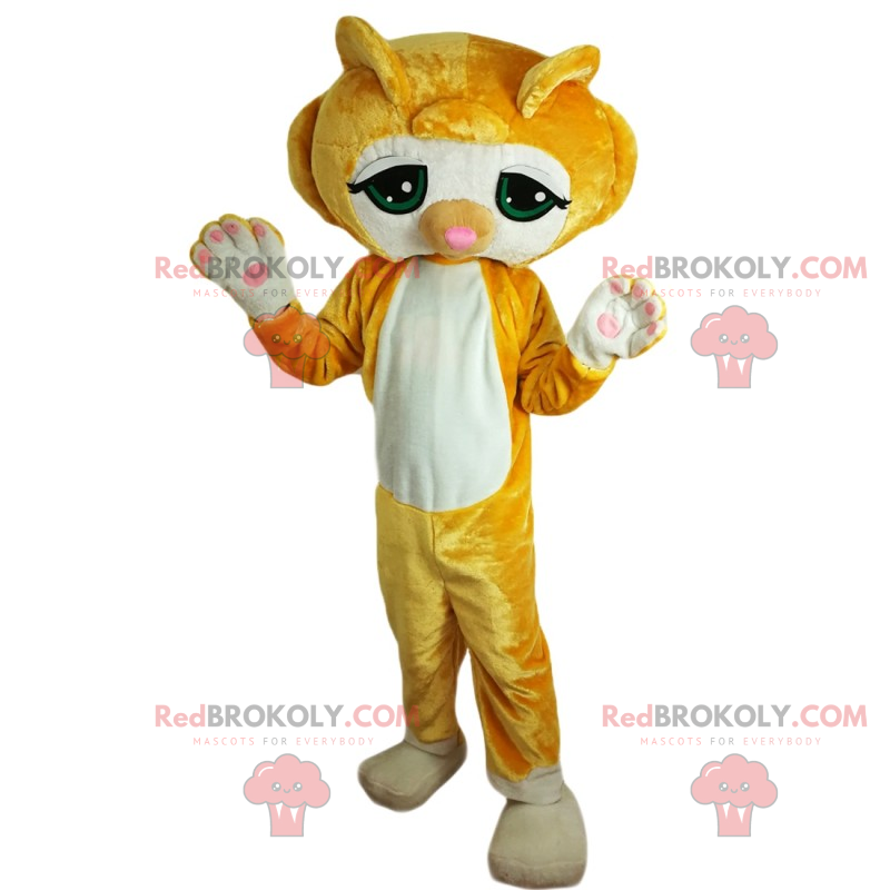 Feline mascot with big green eyes - Redbrokoly.com