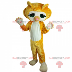 Katachtige mascotte met grote groene ogen - Redbrokoly.com