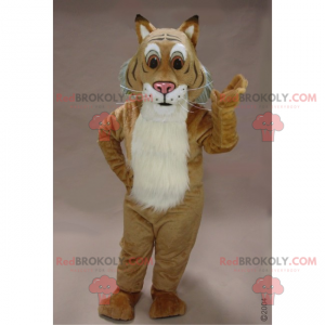 Feline maskot med store brune øjne - Redbrokoly.com