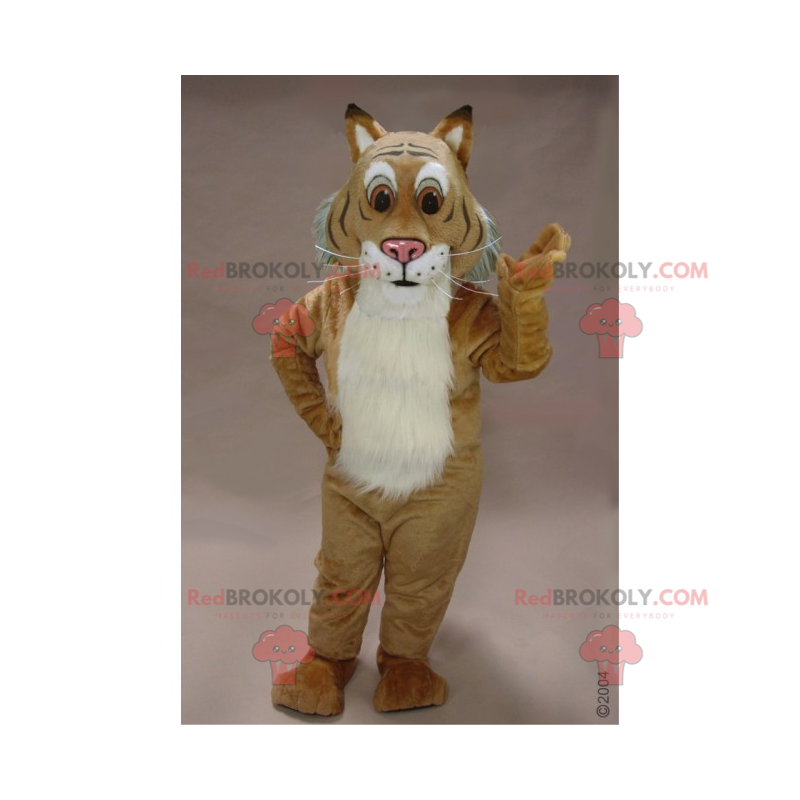 Mascote felino com grandes olhos castanhos - Redbrokoly.com