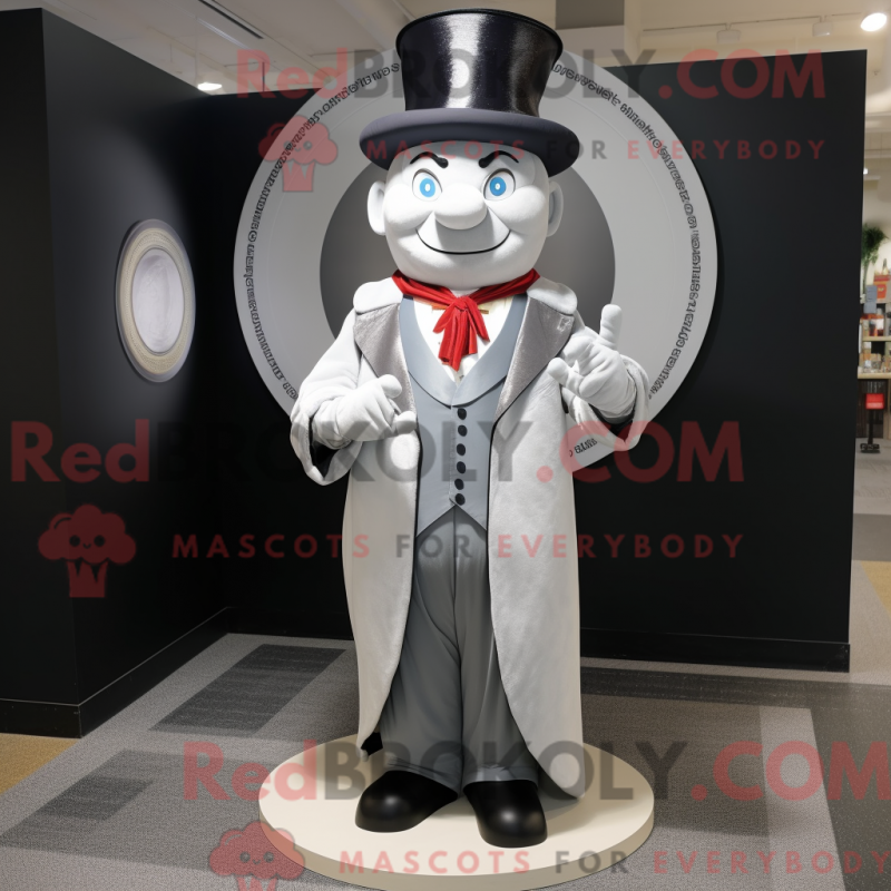 Fantasia de mascote Silver Ring Master com blazer e cachecóis - Mascotes mestres do ringue - REBROKO_251625 - RedBrokoly.com