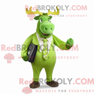 Lime Green Irish Elk mascot...