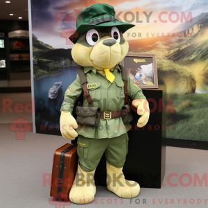 Gul grøn baret maskot...