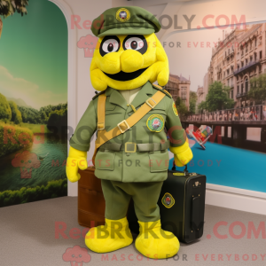 Gul grøn baret maskot...
