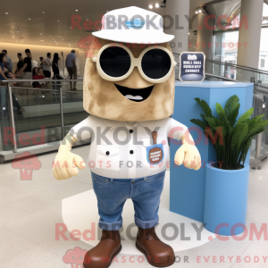Beige Wedding Cake mascot...