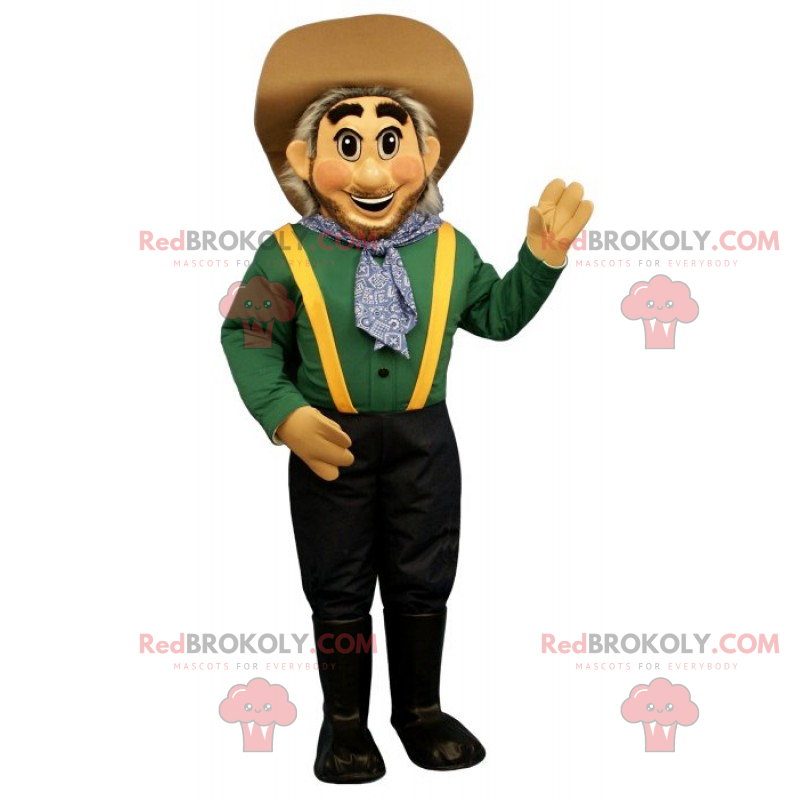 Mascotte de fermier avec chapeau - Redbrokoly.com