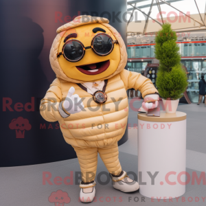 Máscara de croissant bege...