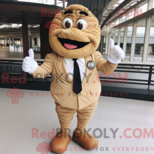 Beige Croissant mascot...
