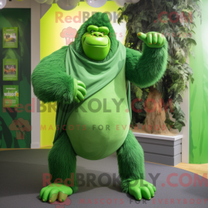 Grøn Gorilla maskot kostume...
