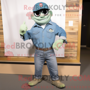 Cyan Green Beret mascot...