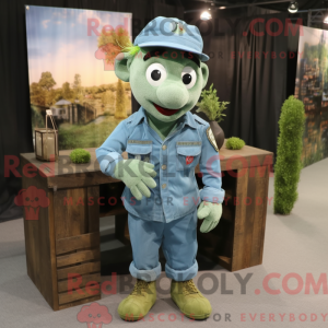 Cyan Green Beret mascot...