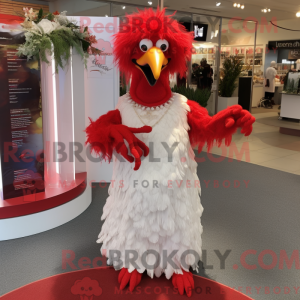 Rød Emu-maskotdraktfigur...