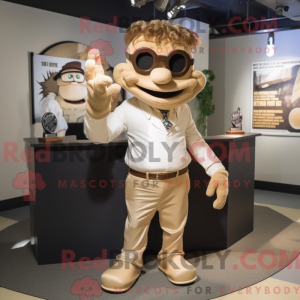 Beige Advokat maskot...