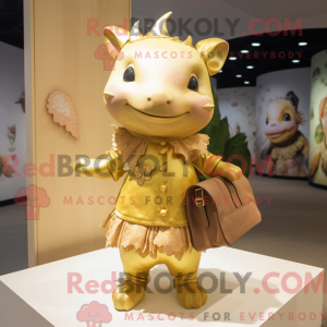 Gold Axolotls maskot...