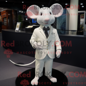 Hvid mus maskot kostume...
