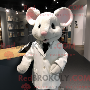 Witte muis mascottekostuum...