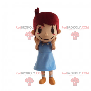 Kleine meisjesmascotte met grote bruine ogen - Redbrokoly.com