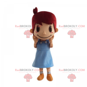 Mascote de menina com grandes olhos castanhos - Redbrokoly.com