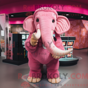 Pink Mammoth maskot kostume...