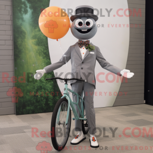 Grå Unicyclist maskot...