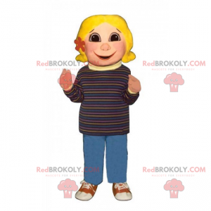 Mascote de menina com flor no cabelo - Redbrokoly.com