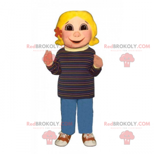 Mascotte de fillette avec fleur dans cheveux - Redbrokoly.com