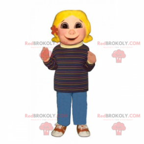 Mascote de menina com flor no cabelo - Redbrokoly.com