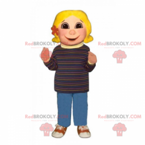 Mascotte de fillette avec fleur dans cheveux - Redbrokoly.com