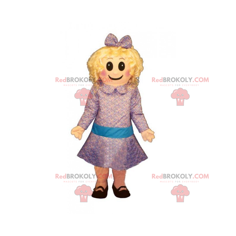 Mascota de niña en vestido - Redbrokoly.com