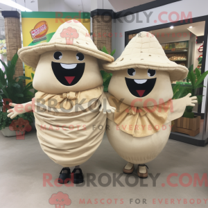Beige Tacos maskot kostume...