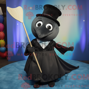 Sort Narhval maskot kostume...