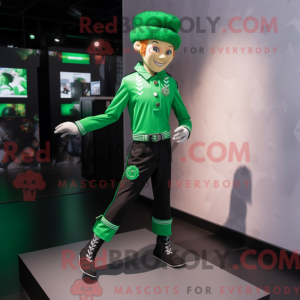 Green Irish Dancer mascot...