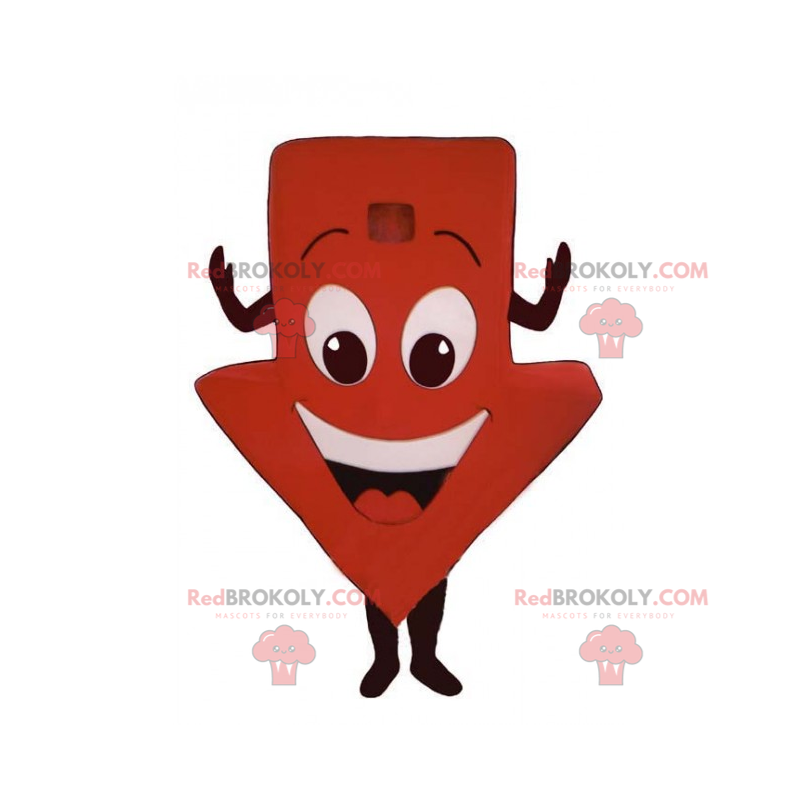 Maskotka strzałka w dół z uśmiechem - Redbrokoly.com Maskotka strzałka w dół z uśmiechem - Redbrokoly.com