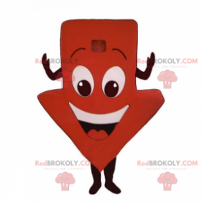 Pil ned maskot med leende - Redbrokoly.com