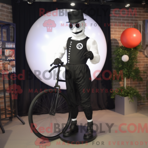 Svart Unicyclist maskot...