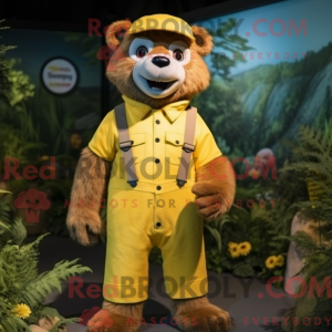 Gele Otter mascotte kostuum...