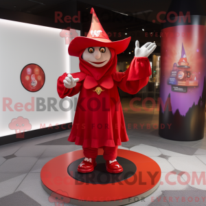 Red Witch S Hat mascot...