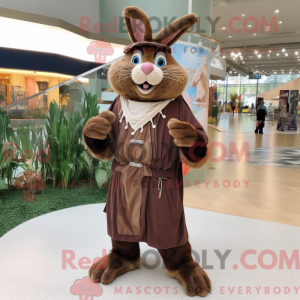 Brun Wild Rabbit maskot...