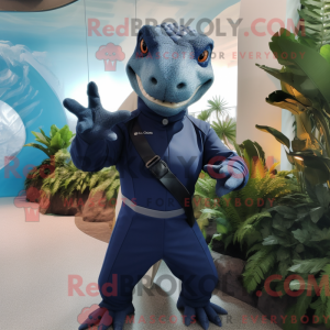 Navy Komodo Dragon maskot...