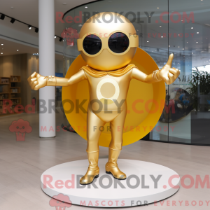 Gold Superhero mascot...