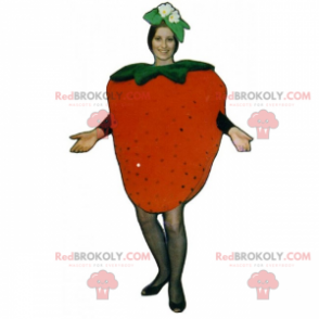 Mascotte de fraise avec fleurs - Redbrokoly.com