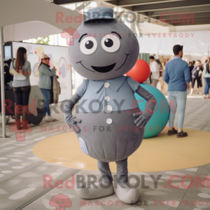 Grå Petanque Ball maskot...