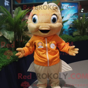 Tan Goldfish mascot costume...