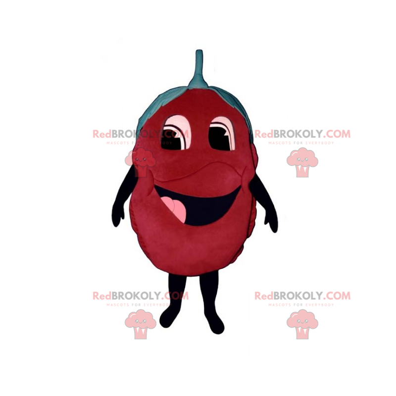 Mascote sorridente de framboesa - Redbrokoly.com