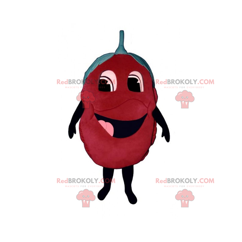 Smiling raspberry mascot - Redbrokoly.com