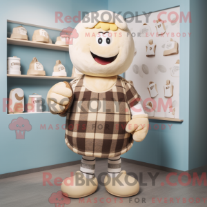 Cream Rugby Ball maskot...
